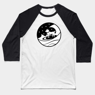 Surfing Dog Baseball T-Shirt